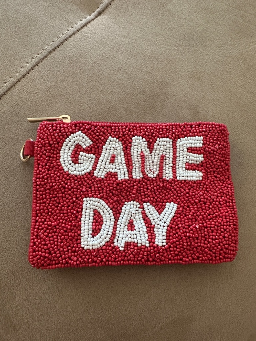 Universal Thread Red Beaded 'GAME DAY' Pouch